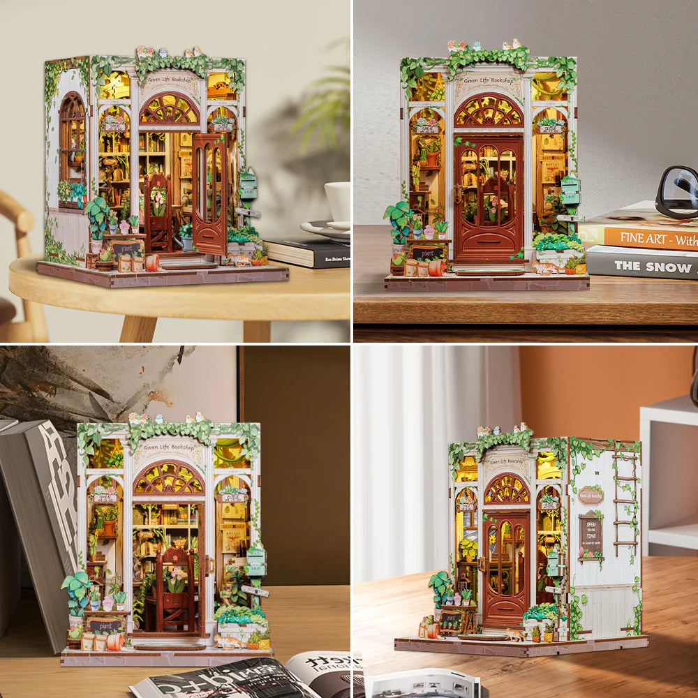 CUTEBEE Green Life Bookshop DIY Book Nook Kit