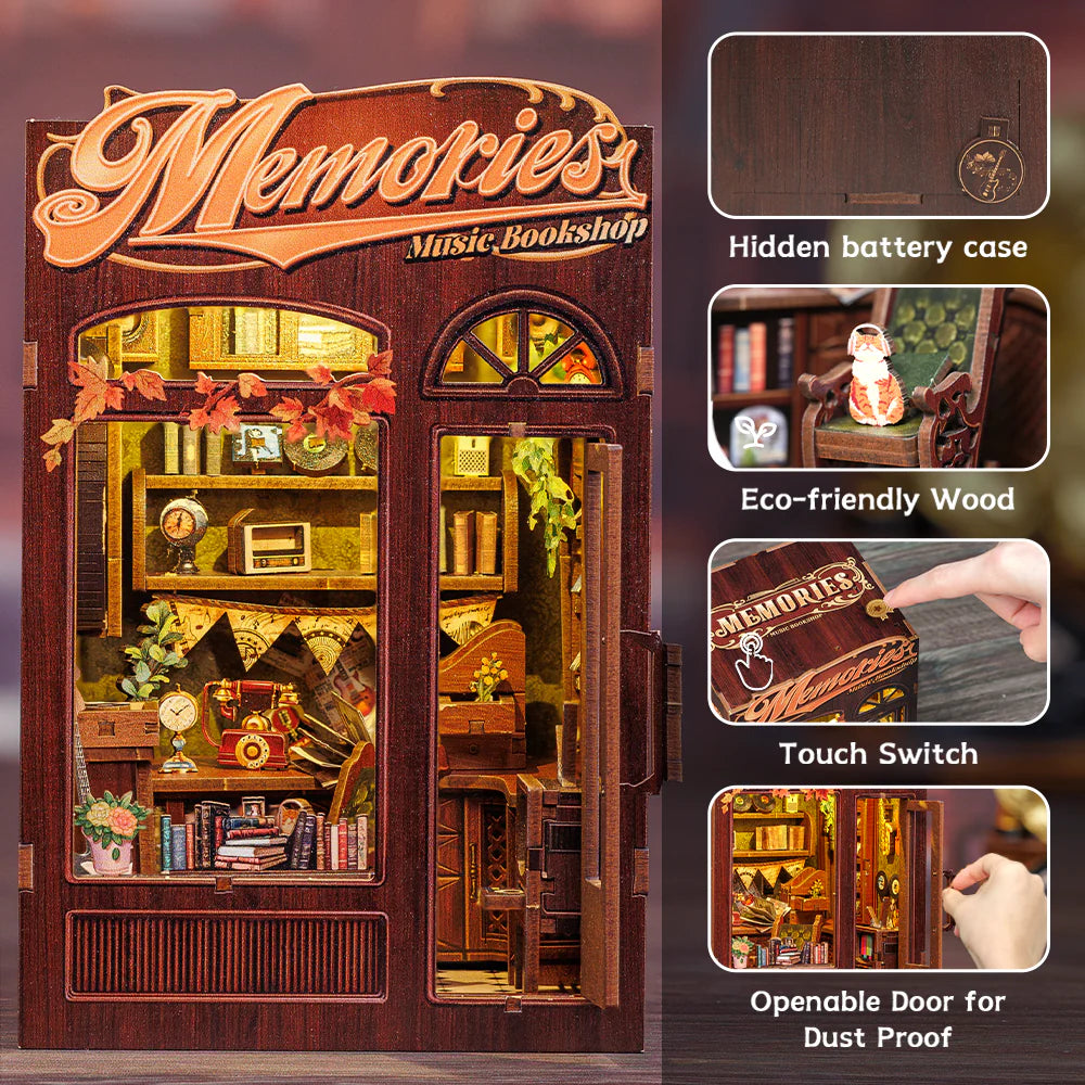 Cutebee Memories Music Bookshop DIY Book Nook Kit