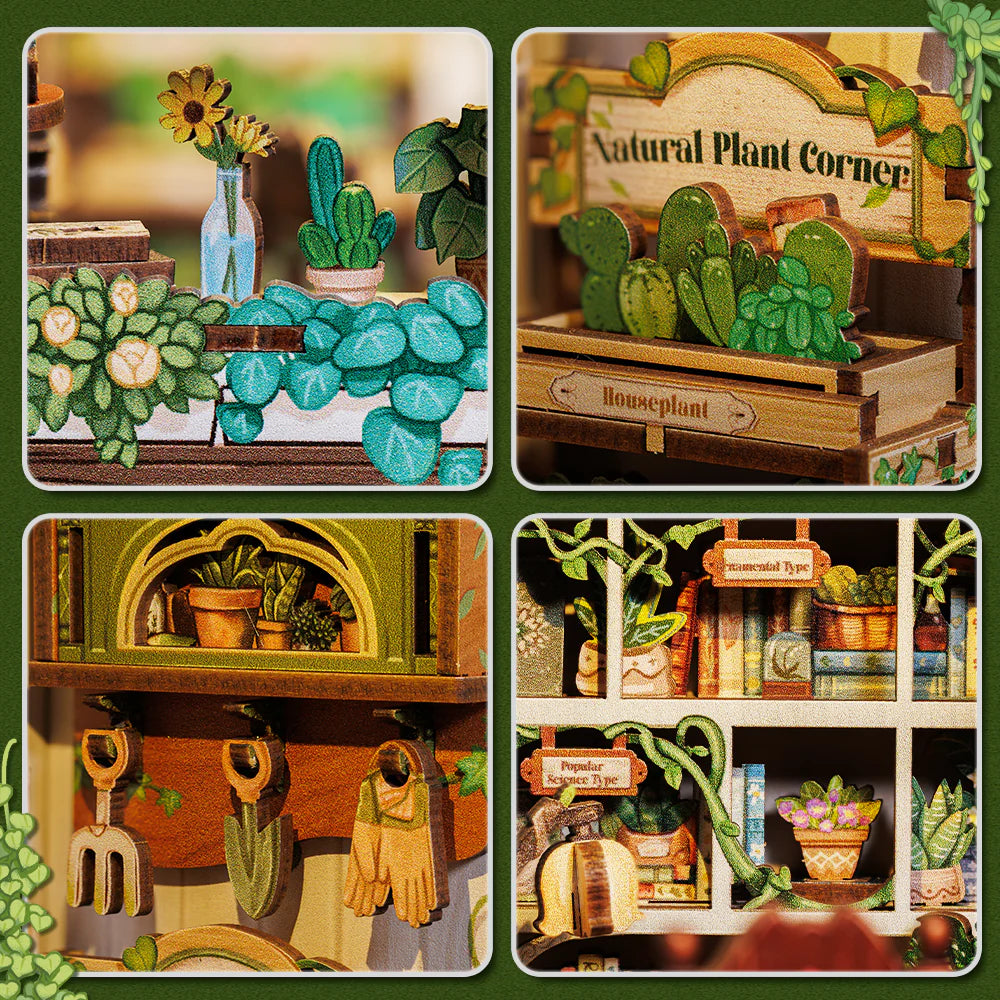 CUTEBEE Green Life Bookshop DIY Book Nook Kit