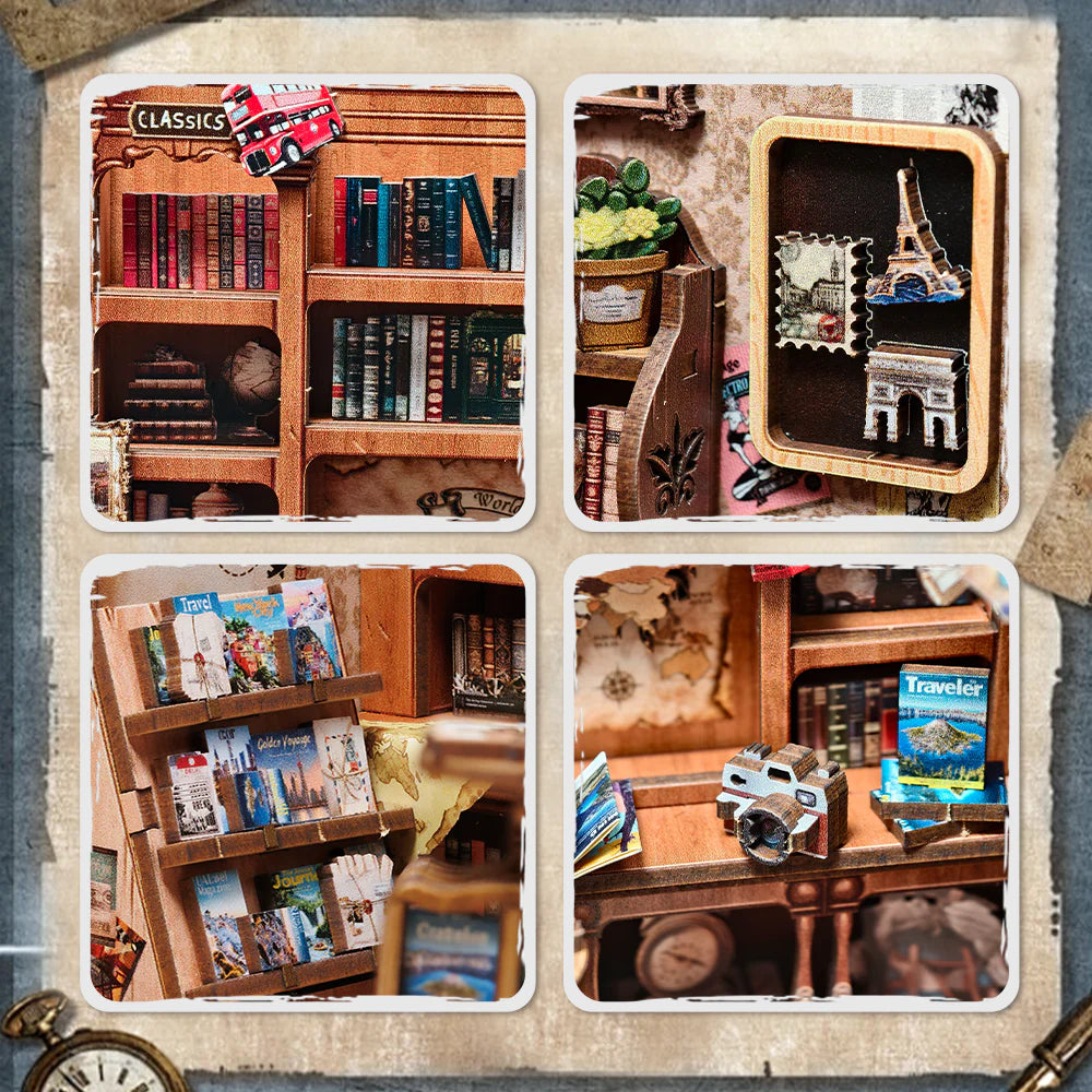 CUTEBEE Journey Trace Bookshop DIY Book Nook Kit