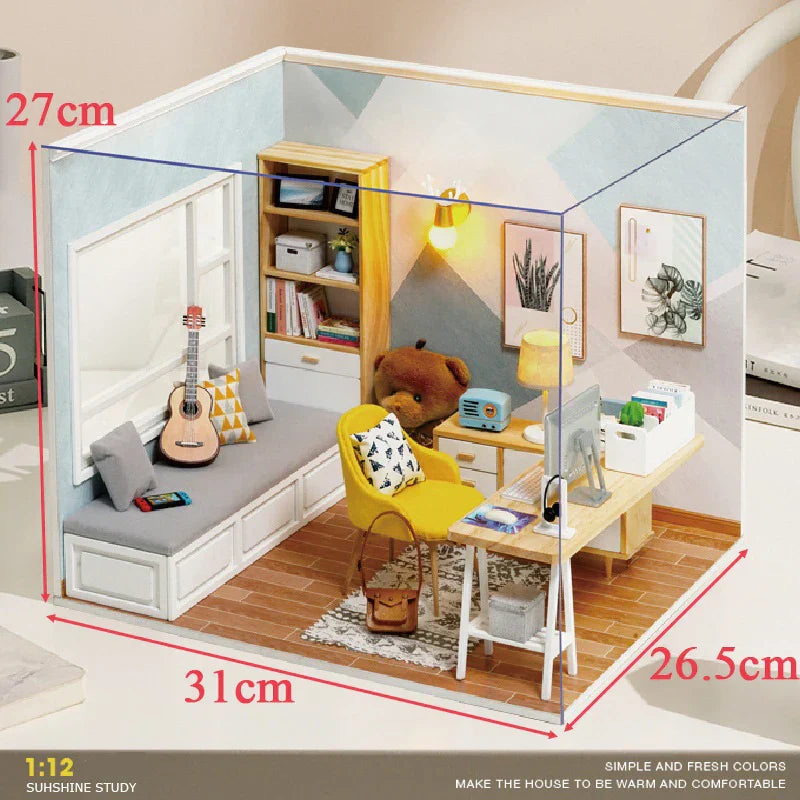 Sunshine Study Room DIY Dollhouse Kit - Mycutebee