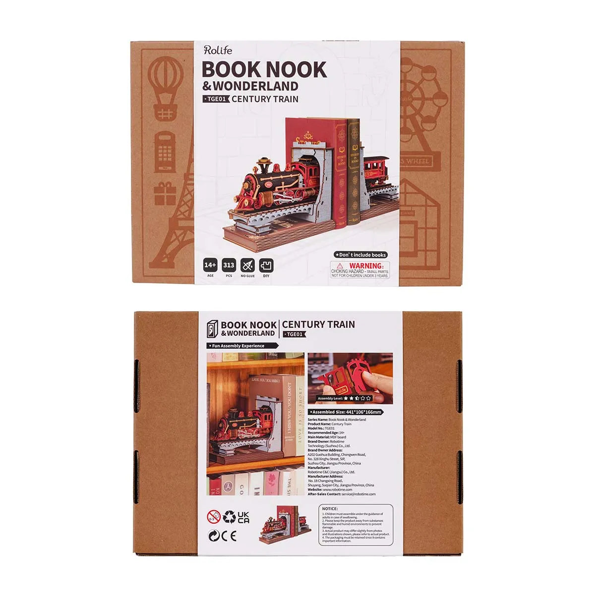 Robotime Rolife Century Train DIY Book Nook Kit