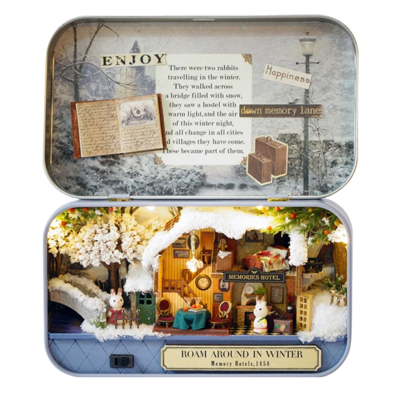 Roam Around in Winter Box Theatre DIY Dollhouse Kit