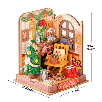 Rolife Christmas Fireplace DIY Miniature Dollhouse Kit