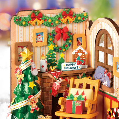 Rolife Christmas Fireplace DIY Miniature Dollhouse Kit