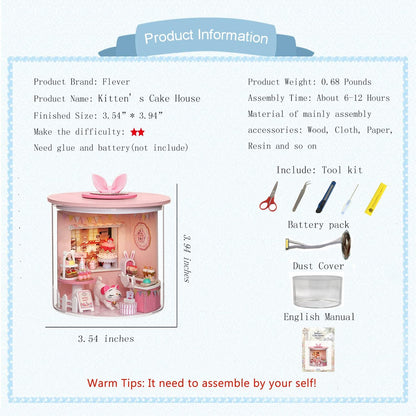 Kitten Cake House DIY Dollhouse Kit