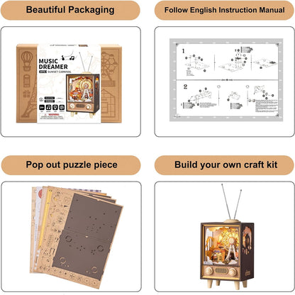 Robotime Rolife Sunset Carnival DIY Music Box Kit