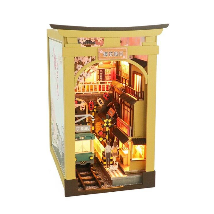 Cherry Blossom Train Station DIY Book Nook Kit