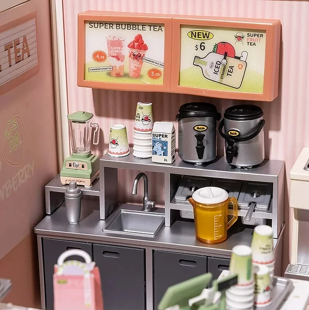 ROBOTIME ROLIFE BUBBLE TEA HOUSE DIY Dollhouse Kit