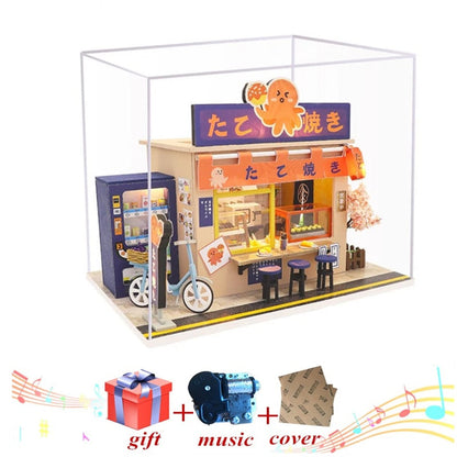 Japanese Style Street Food  Snack Bar DIY Dollhouse Kit