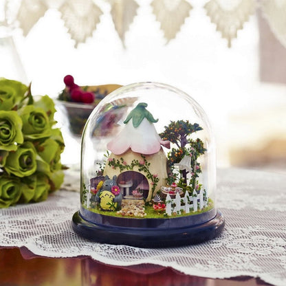 Happy Rabbit Glass Ball DIY Dollhouse Kit