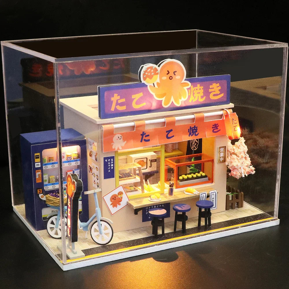 Japanese Style Street Food  Snack Bar DIY Dollhouse Kit