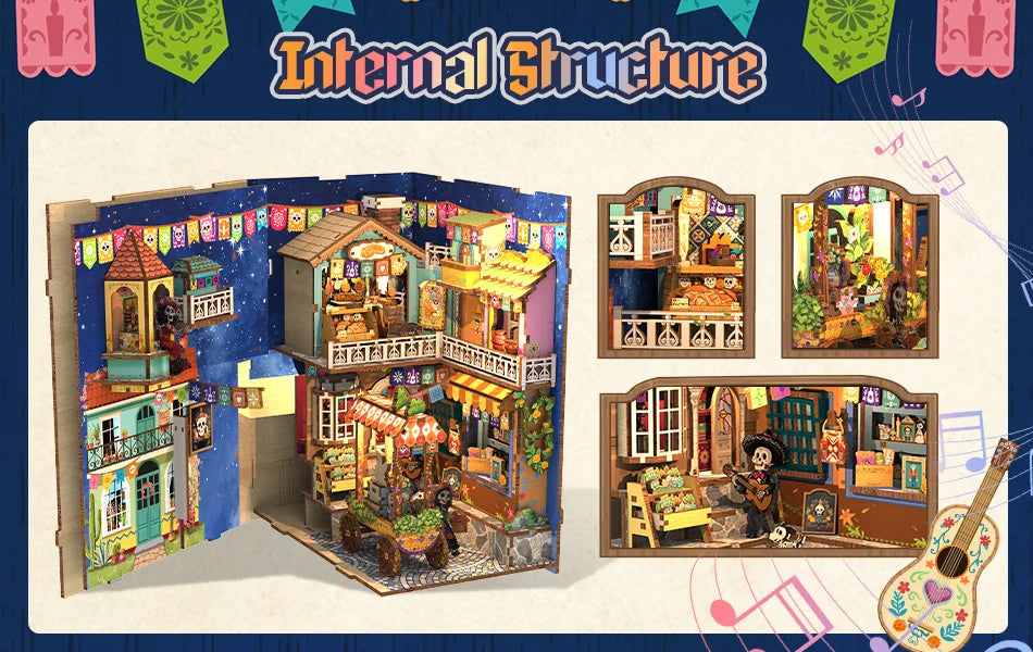 CuteBee Cutebee Laser Cut 3D Wooden DIY Book Nook Kit – Cozy Escape DIY kit product photo 7