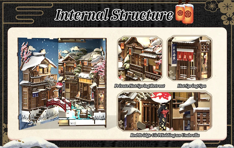 CuteBee Cutebee Kyoto Snow Whisper Miniature DIY Book Nook Kit DIY kit product photo 5