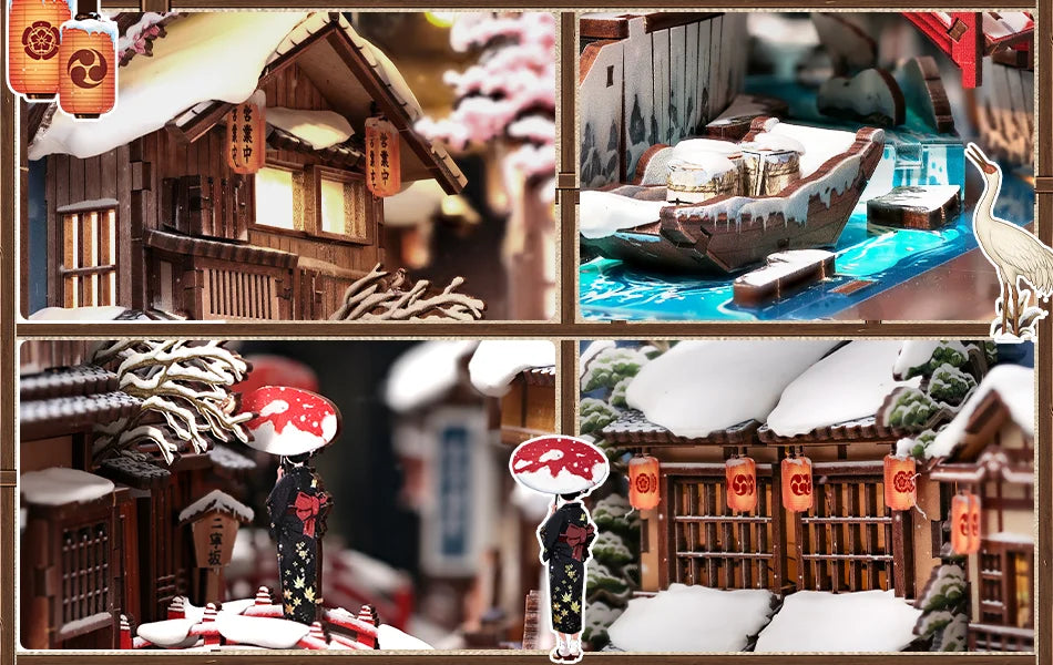 CuteBee Cutebee Kyoto Snow Whisper Miniature DIY Book Nook Kit DIY kit product photo 6