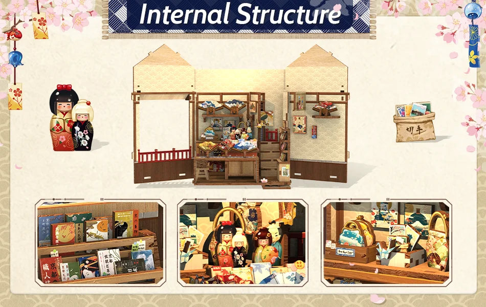 CuteBee Cutebee Miniature Bookshelf Insert Wooden DIY Book Nook Kit DIY kit product photo 5