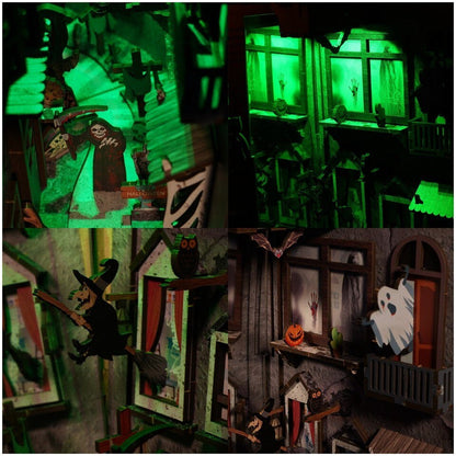 Halloween Spooky Alley DIY Wooden Book Nook Kit