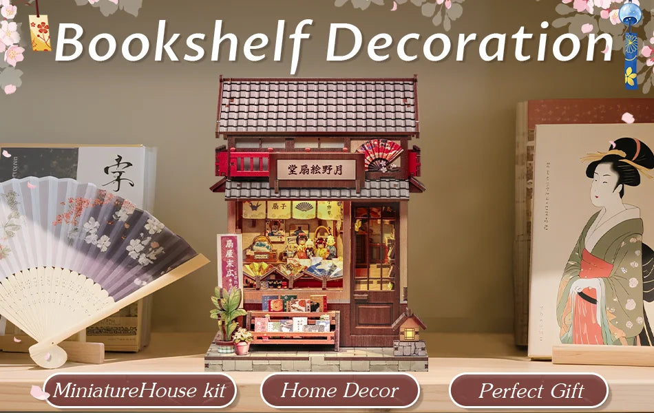 CuteBee Cutebee Miniature Bookshelf Insert Wooden DIY Book Nook Kit DIY kit product photo 3