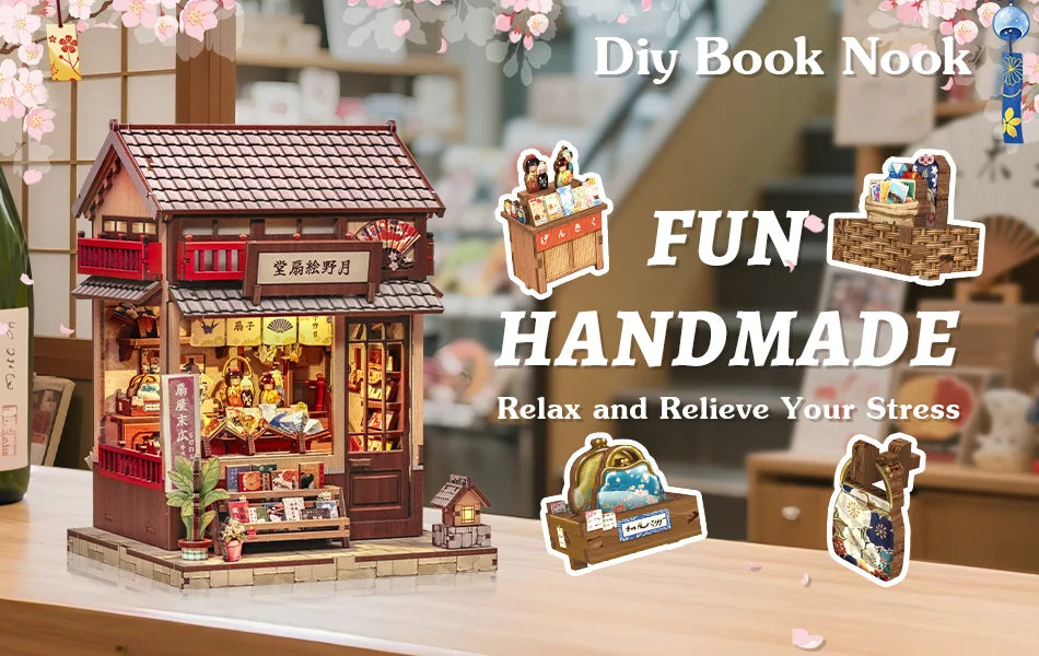 CuteBee Cutebee Miniature Bookshelf Insert Wooden DIY Book Nook Kit DIY kit product photo 4
