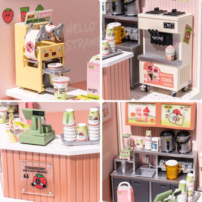 Robotime Rolife's DW006 Miniature Bubble Tea House - Mycutebee