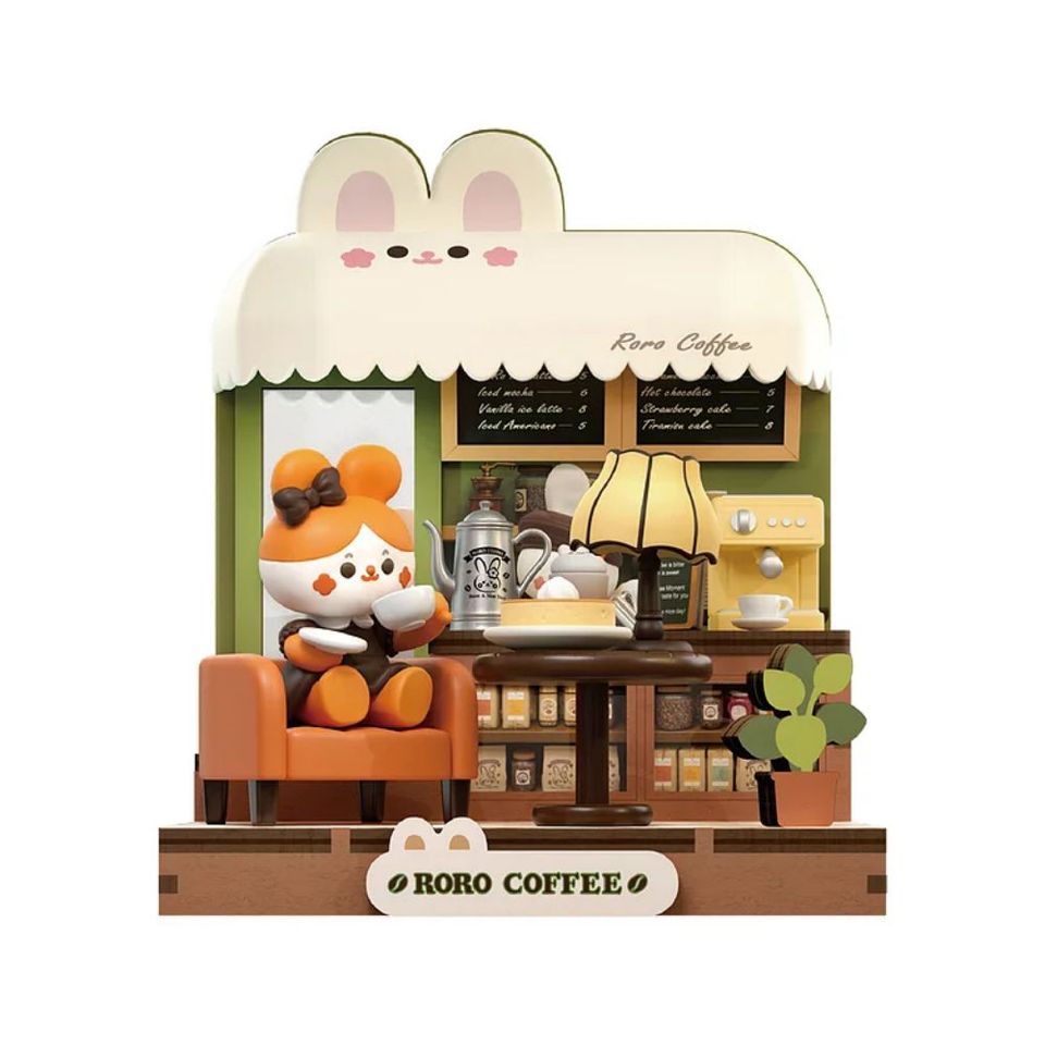 Robotime Rolife Roro Coffee Miniature Store - Mycutebee