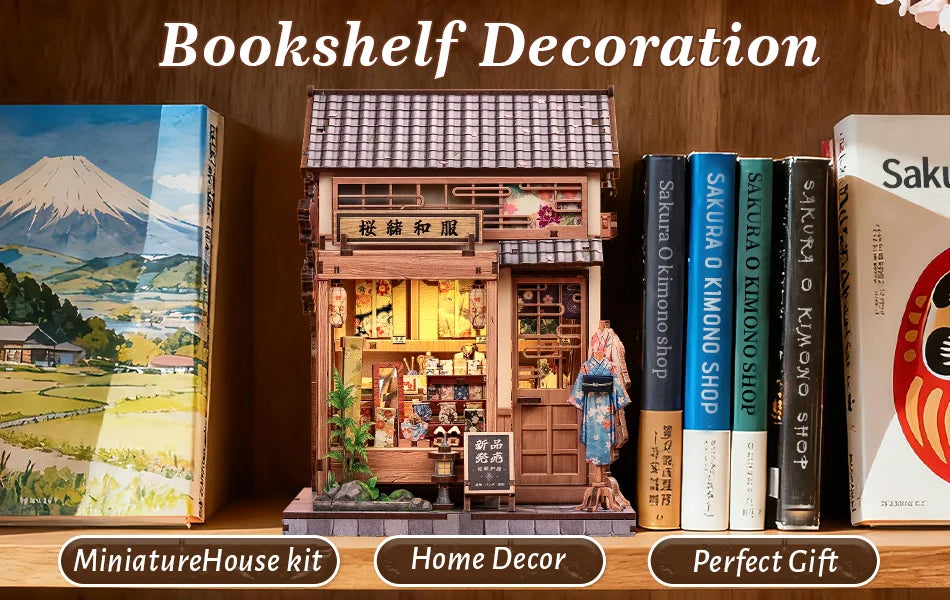 CuteBee Cutebee Bookshelf Insert DIY Book Nook Kit – Cozy Escape DIY kit product photo 4