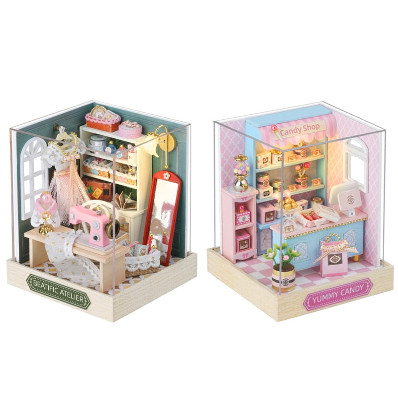 Mini Casa Candy Shop QT045 DIY Wooden Doll House - Mycutebee