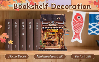 CuteBee Cutebee Miniature Bookshelf Insert Wooden DIY Book Nook Kit DIY kit product photo 9