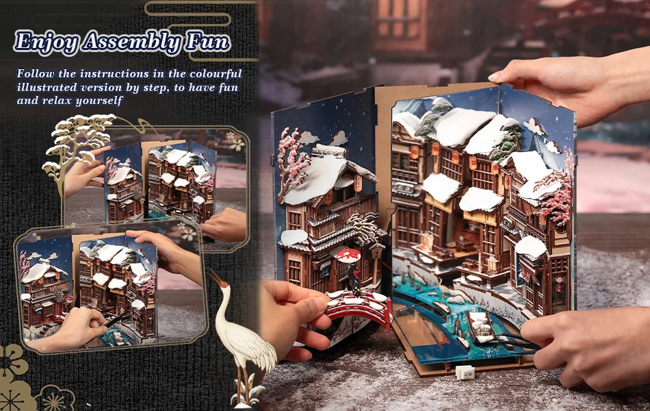 CuteBee Cutebee Kyoto Snow Whisper Miniature DIY Book Nook Kit DIY kit product photo 9