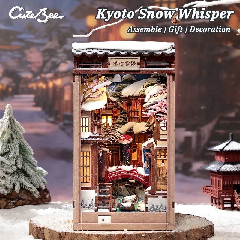CuteBee Cutebee Kyoto Snow Whisper Miniature DIY Book Nook Kit DIY kit product photo 1
