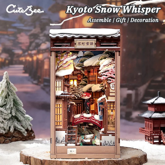 CuteBee Cutebee Kyoto Snow Whisper Miniature DIY Book Nook Kit DIY kit product photo 1