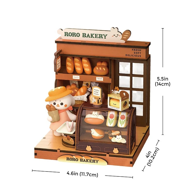 Robotime Rolife Roro Coffee Miniature Store - Mycutebee