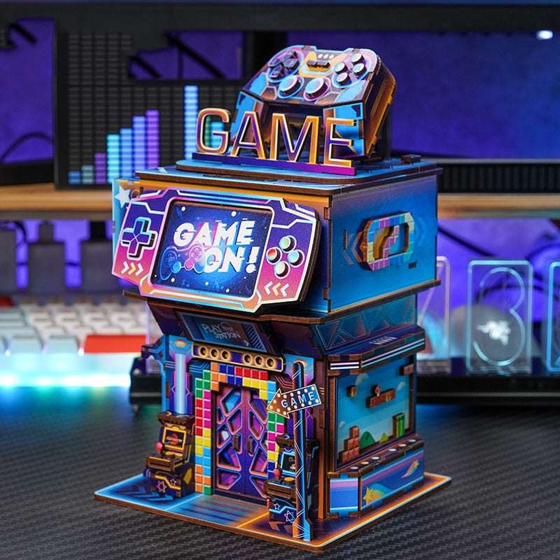 Cyber Game City DIY Wooden Storage Box