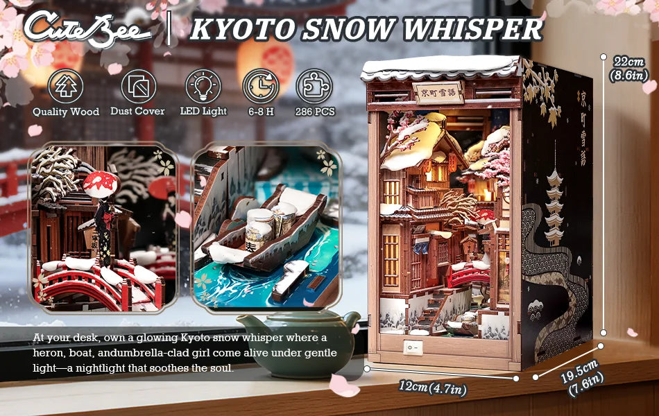 CuteBee Cutebee Kyoto Snow Whisper Miniature DIY Book Nook Kit DIY kit product photo 11