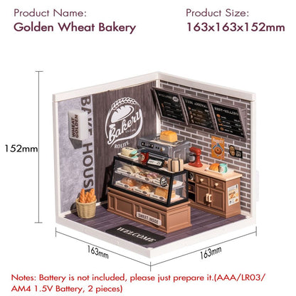 Robotime Rolife DW005 Golden Wheat Bakery - Mycutebee