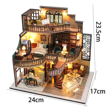 Modern Loft European DIY Wooden Doll House M2132 - Mycutebee