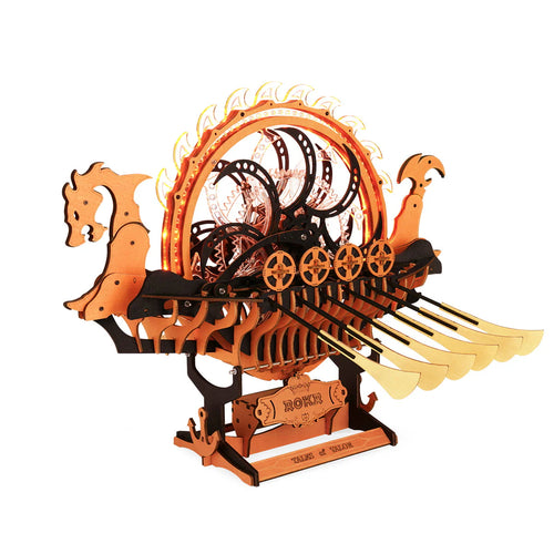 Robotime Rokr Viking Dragon Ship DIY Mechanical Model