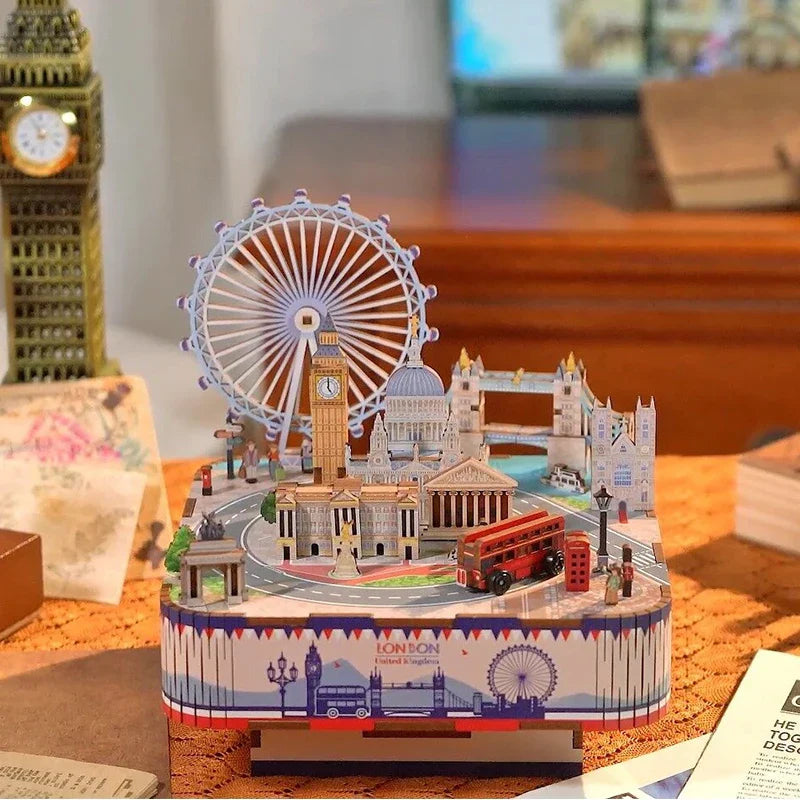 London Street View TQ228 DIY Wooden Music Box - Mycutebee