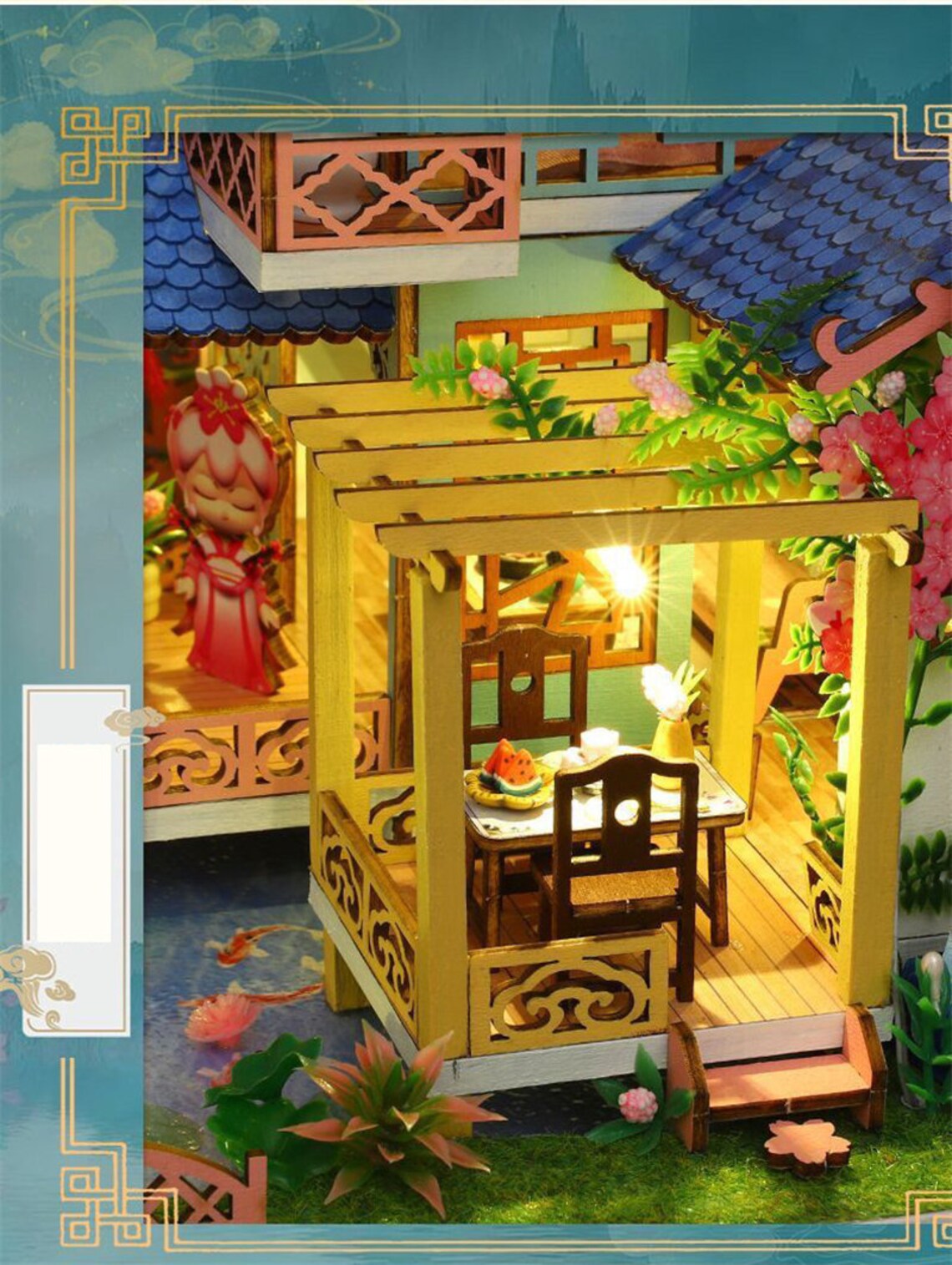 Peach Blossom Attic DIY DollHouse Kit