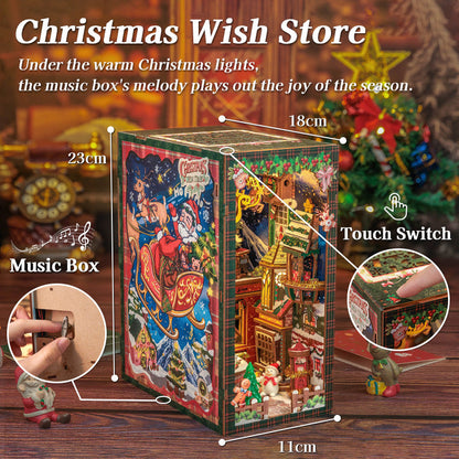 CUTEBEE Christmas Wish Store DIY Book Nook Kit