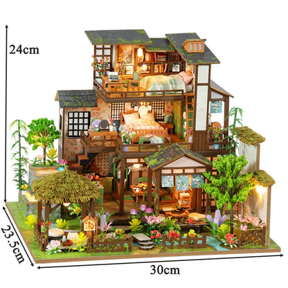 Bamboo Spring Courtyard DIY Dollhouse Kit