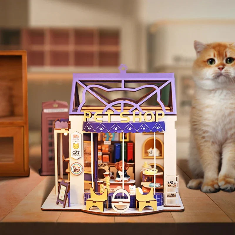 Street View Pet Shop DIY Dollhouse Kit