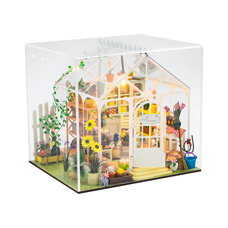 Sunshine Greenhouse Flower Garden House DIY Dollhouse Kit