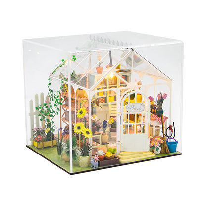 Sunshine Greenhouse Flower Garden House DIY Dollhouse Kit