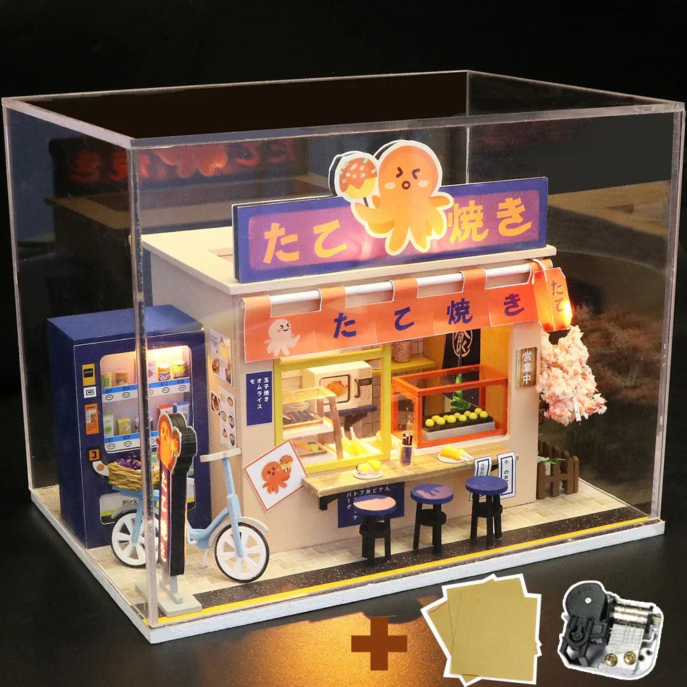 Japanese Style Street Food  Snack Bar DIY Dollhouse Kit