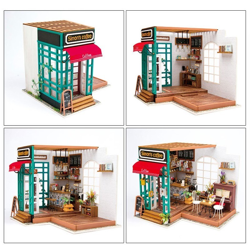 Robotime Simon's Coffee DIY Dollhouse Kit