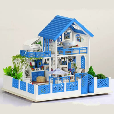 Blue Mediterranean K009 DIY Miniature Villa