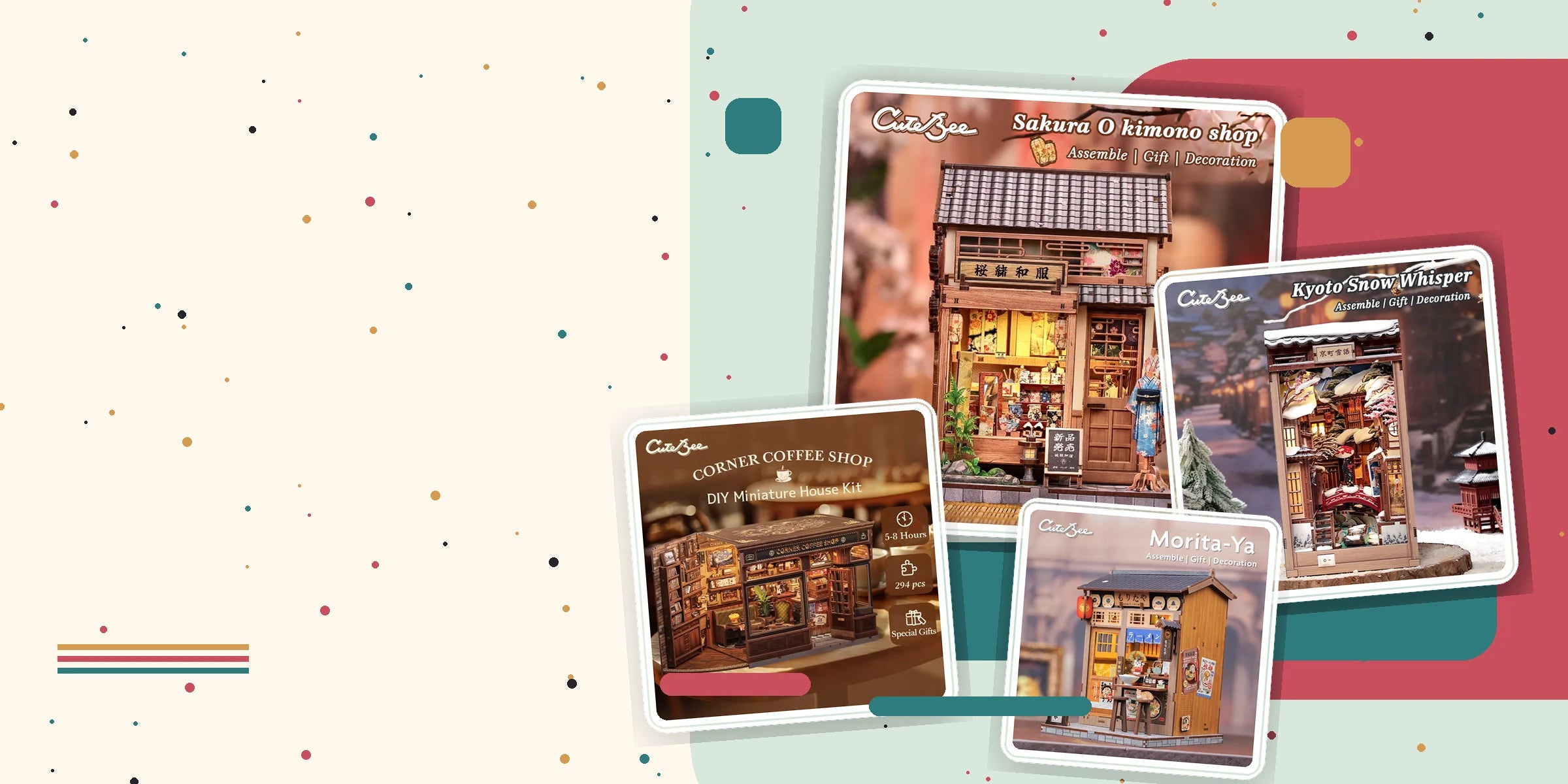 CuteBee DIY miniature kit product collage