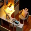 Mini Study Room Set DIY Miniature Room Kit