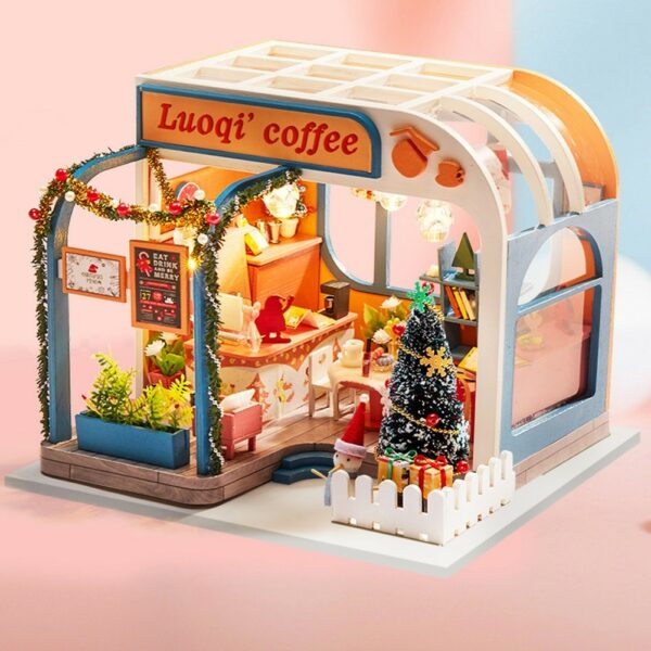 Luoqi Coffee DIY Miniature Dollhouse